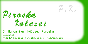 piroska kolcsei business card